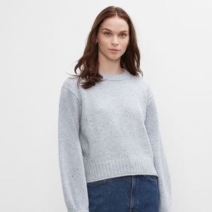 Club Monaco Italian Yarn Crop Donegal Crewneck Sweater, size: XS